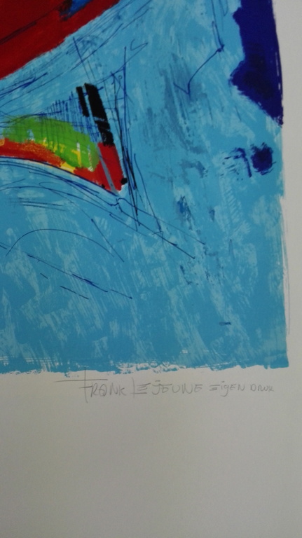 Frank Lejeune, zeefdruk op papier, titel: Picked off fresh kopen? Bied vanaf 50!