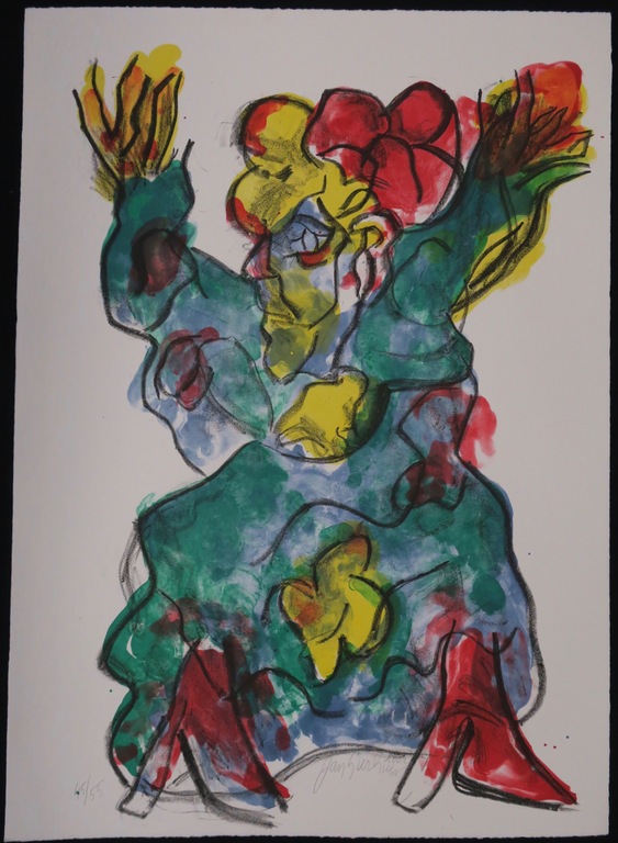 Jan Sierhuis: Litho, Flamenco (groen) kopen? Bied vanaf 70!