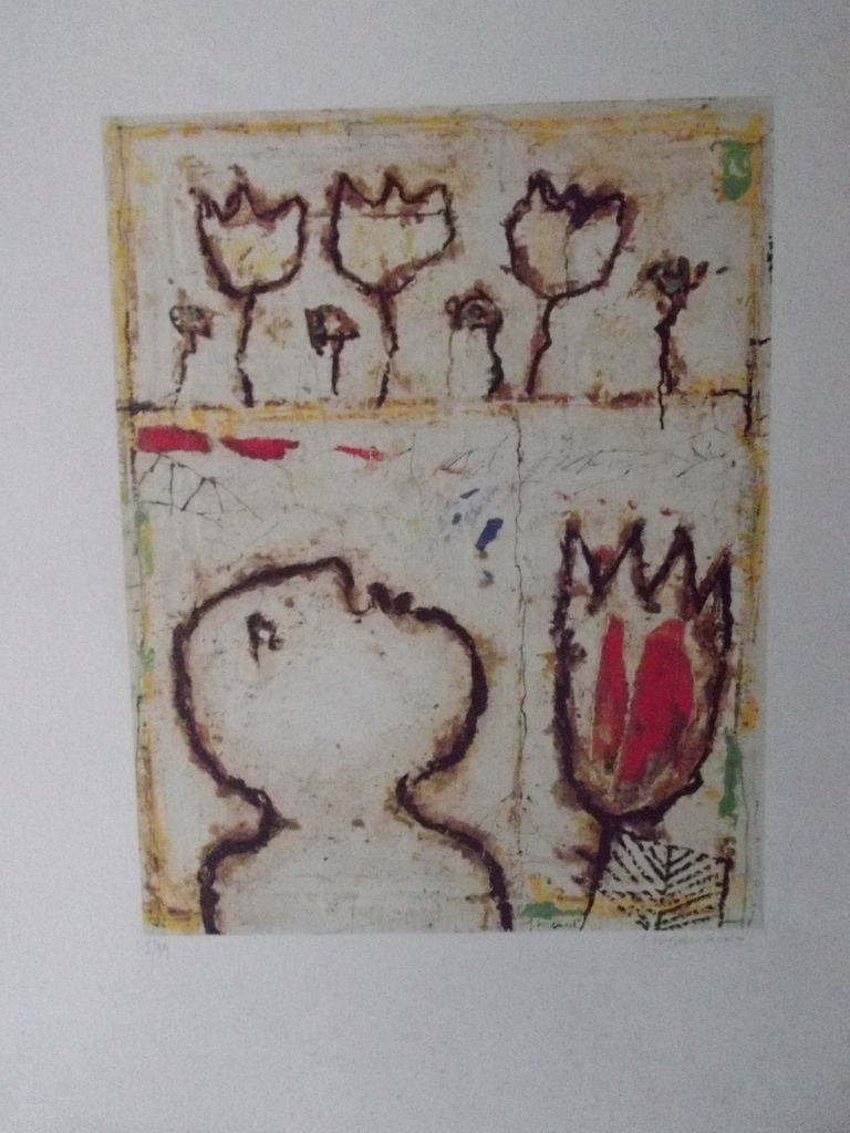 Zonder titel, lithografie, handgesigneerd rechts , afmeting 50 x 66,  kopen? Bied vanaf 120!