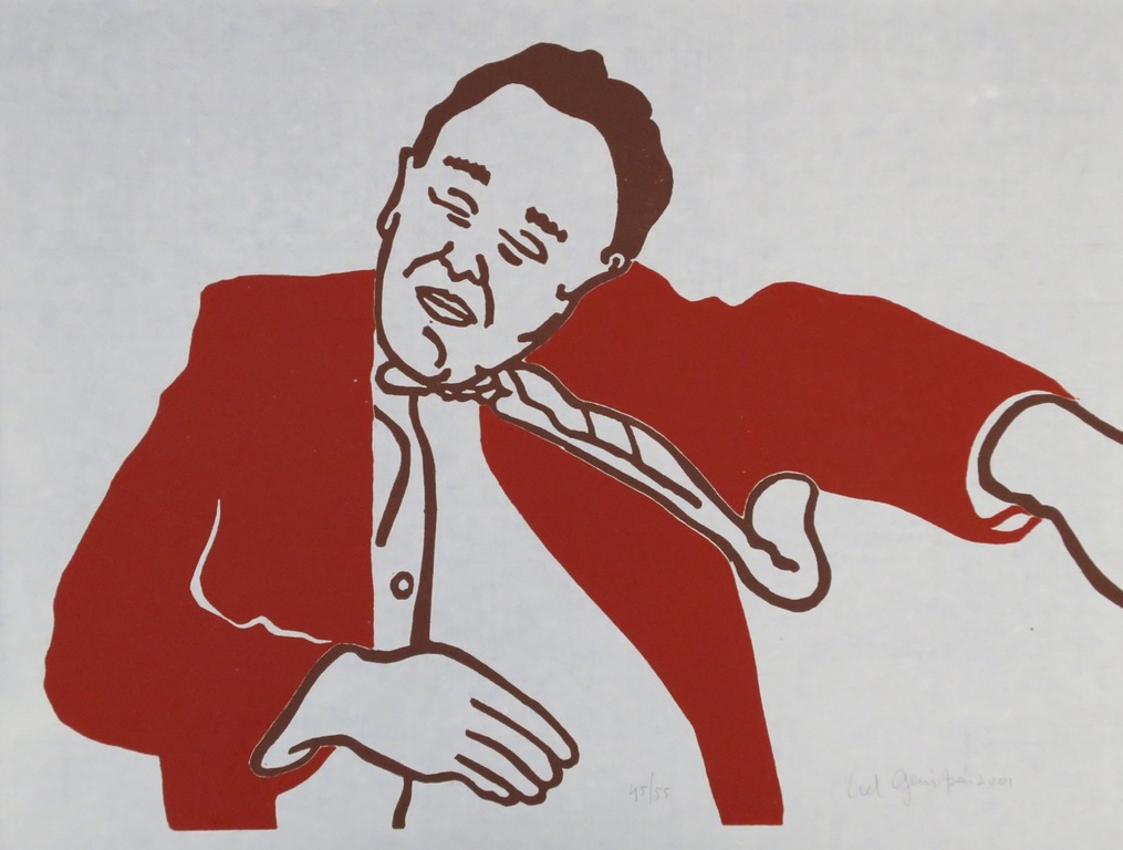 Ad Gerritsen: Lino op Japans papier, Slapende man kopen? Bied vanaf 1!