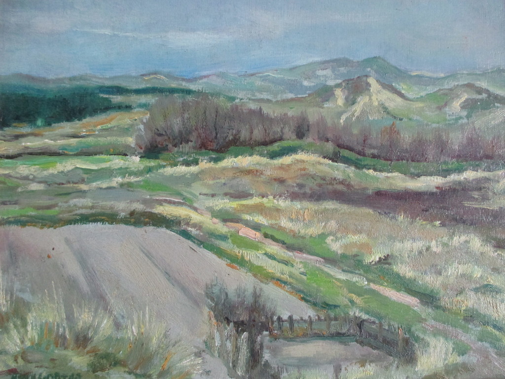 Henk Gorter, schilderij duinlandschap verkocht voor € 50!