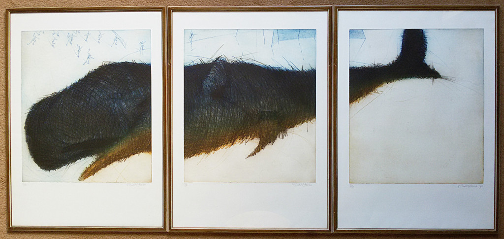 Ronald Tolman - Potvis, aquatint etsen (drieluik, mooi ingelijst, groot!) kopen? Bied vanaf 250!