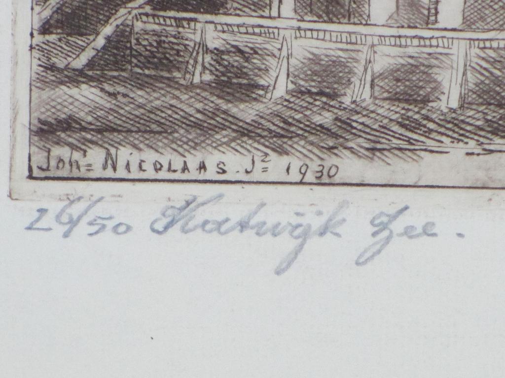 Johan Nicolaas (jr.) - Johan Nicolaas Junior, Kerk Katwijk aan Zee, Ets 1930 kopen? Bied vanaf 1!