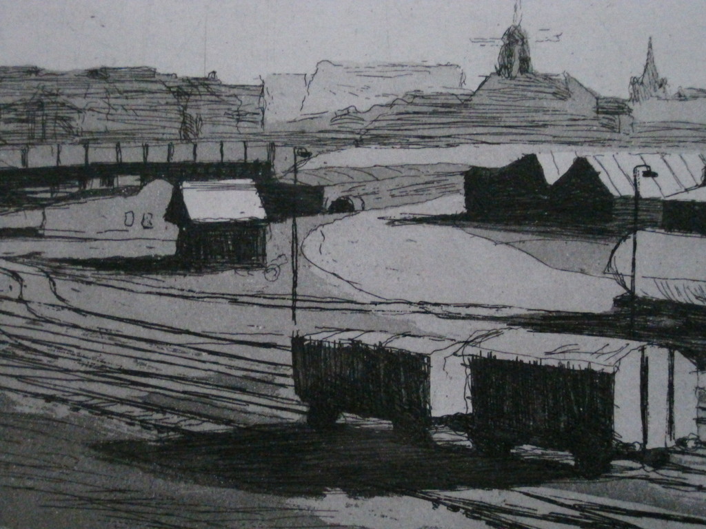 Henk Huig (1934-) - Ets "de Rietlanden Amsterdam Oost" kleine oplage 20/20 kopen? Bied vanaf 1!