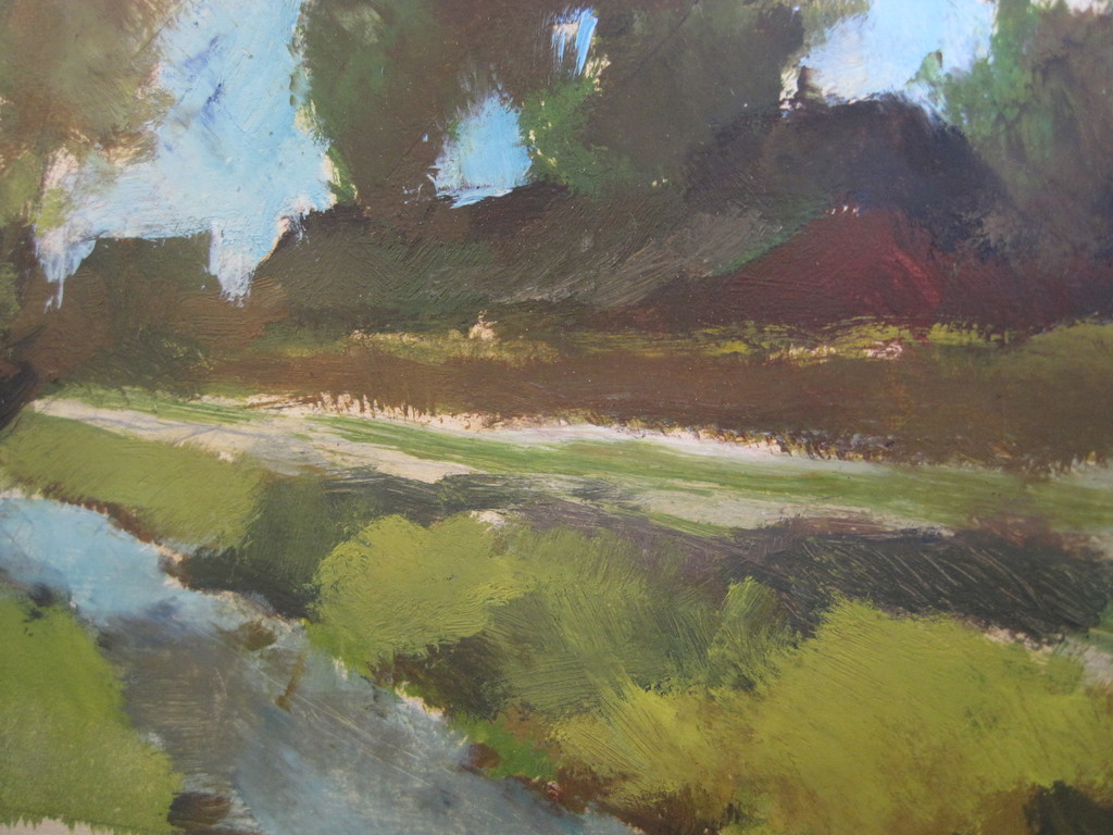 impressionistisch Hollands landschap - olieverf op papier - omstreeks 1900 kopen? Bied vanaf 1!