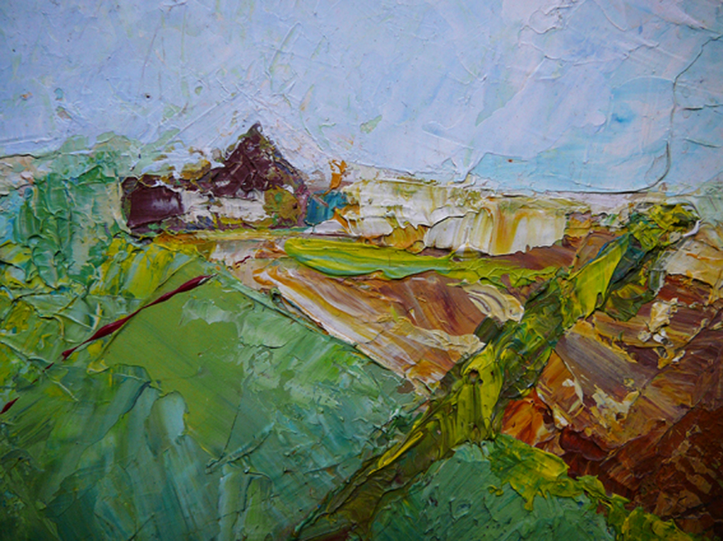 Hans Buré: 'Een Warme Zomer in Bovensmilde' -olieverf 1995- kopen? Bied vanaf 35!