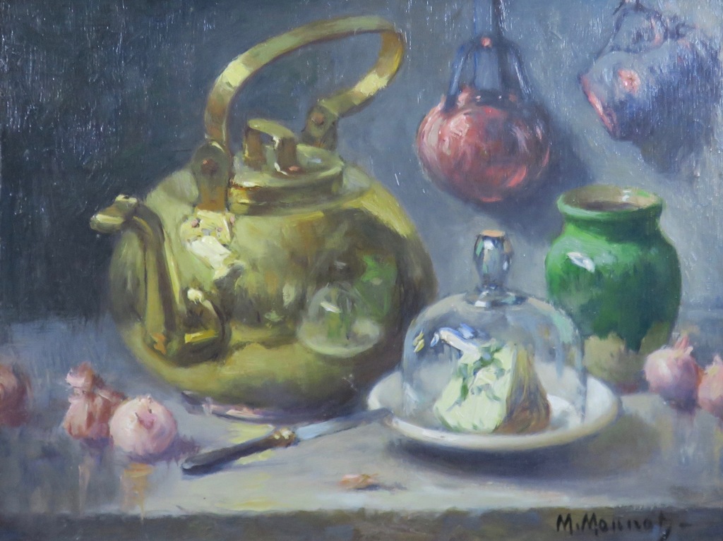 Maurice Louis Monnot: Olieverf op paneel, Cuivre et fromage - Ingelijst kopen? Bied vanaf 1!