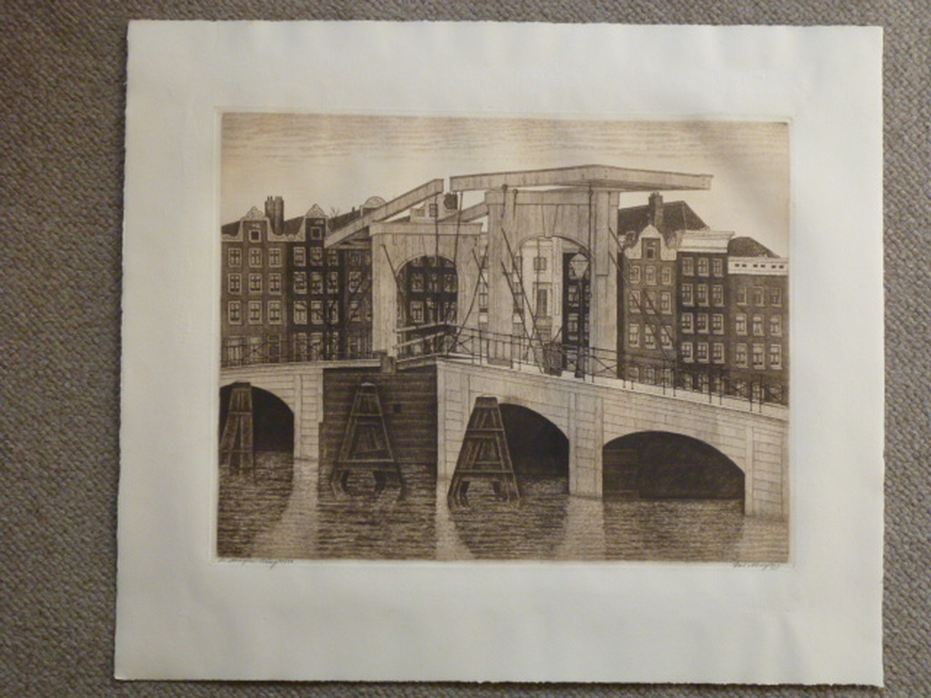 Sal Meijer - ets - De Magere Brug, Amsterdam kopen? Bied vanaf 225!