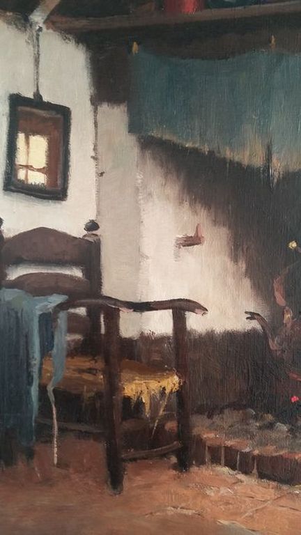 A.J. Zwart (1903-1981) - Interieur te Lage Mierde - olieverf op doek kopen? Bied vanaf 260!