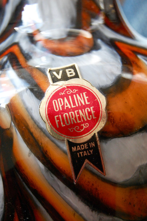 Grote polychrome Italiaanse Opaline Empoli vaas door VB Vetreria di Borgonovo kopen? Bied vanaf 1!