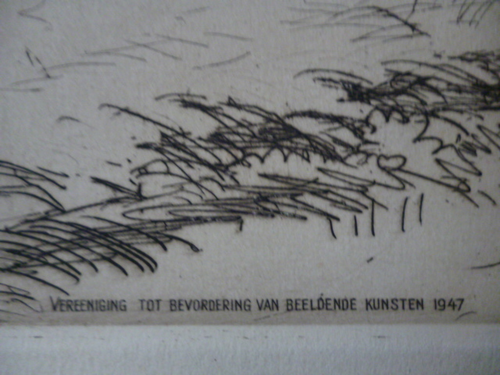 Johan Dijkstra - ets - Gezicht op Obergum kopen? Bied vanaf 35!