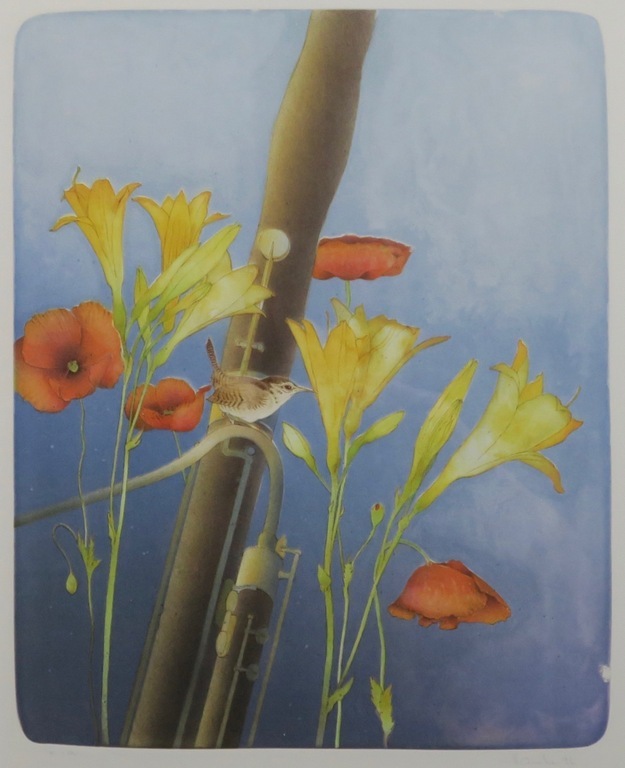 Ernst Hanke. -Fagott und Zaunkonig- Prachtige Litho. Ingelijst. 1996. kopen? Bied vanaf 69!