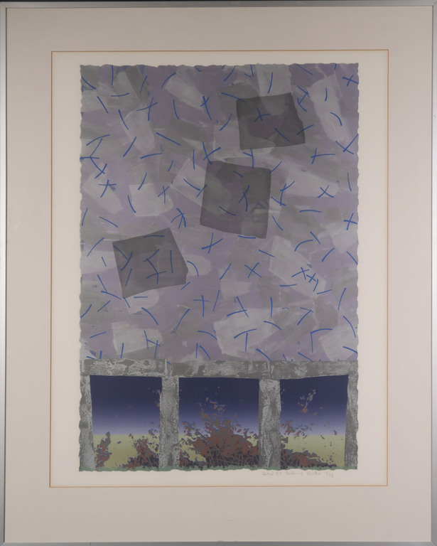 Anita Ford: Zeefdruk, Falling blocks - Ingelijst kopen? Bied vanaf 1!