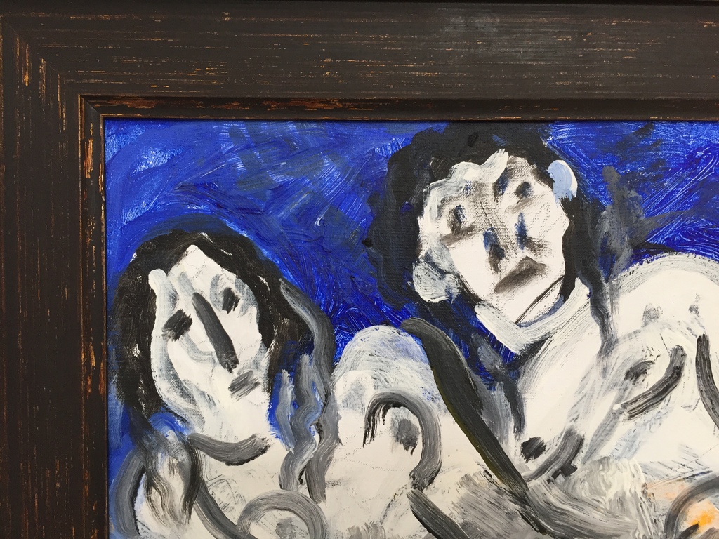 JAN SIERHUIS  acrylic op doek Titel: Echtpaar  2015 kopen? Bied vanaf 1!