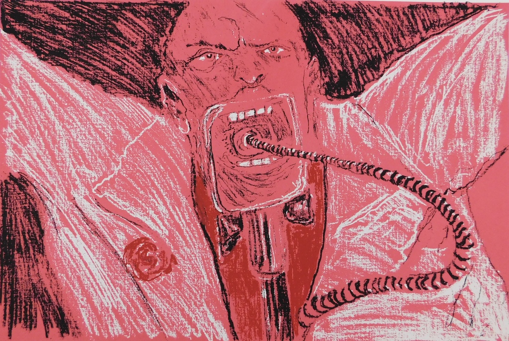 Dees de Bruyne - Kleurenlitho - Homme rouge kopen? Bied vanaf 75!