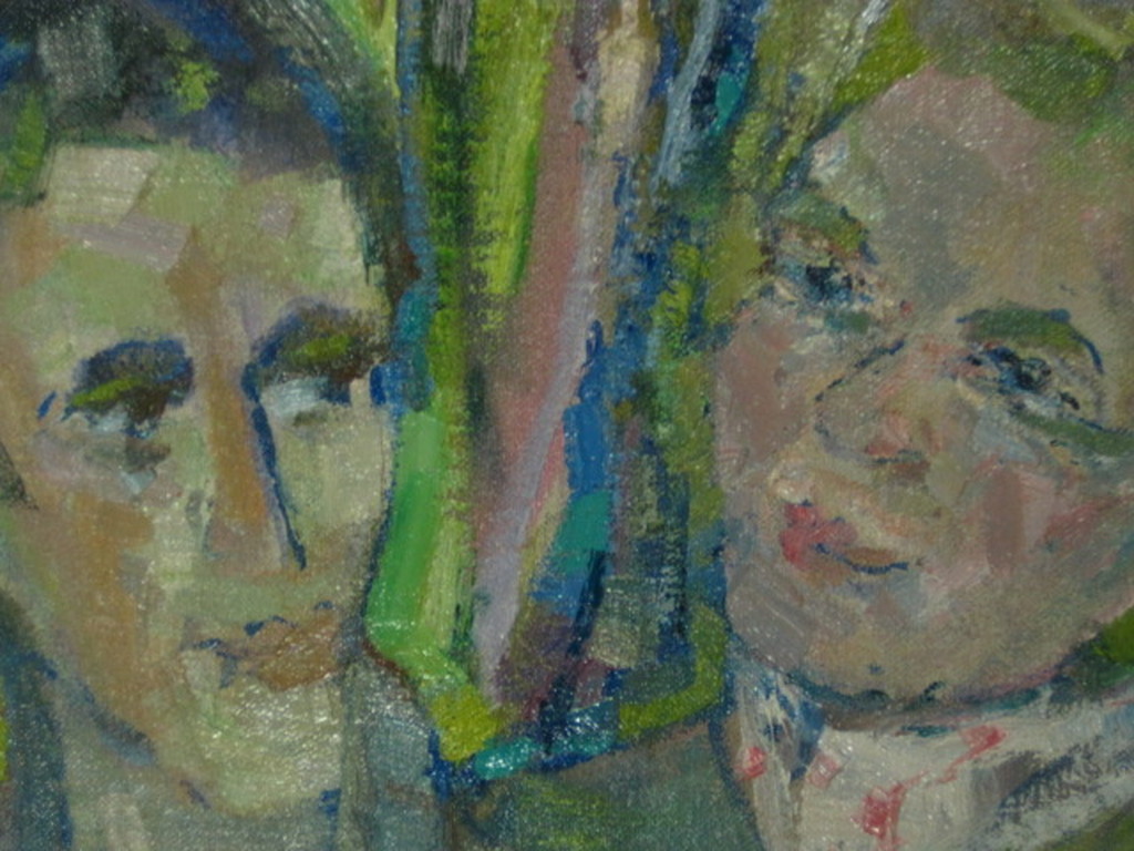 levensgroot olieverf "Wittebroodsweken" van vermaard Haags graficus Jan Giessen  kopen? Bied vanaf 1!