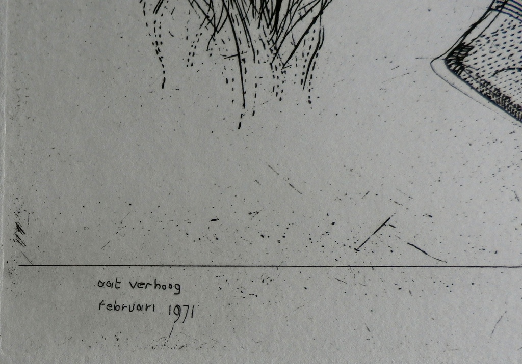 Aat verhoog - ets: heer op paard - 1971 kopen? Bied vanaf 50!