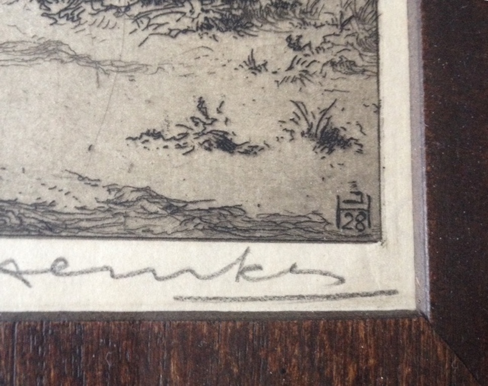 Johan Hemkes grote ets 1928. kopen? Bied vanaf 75!