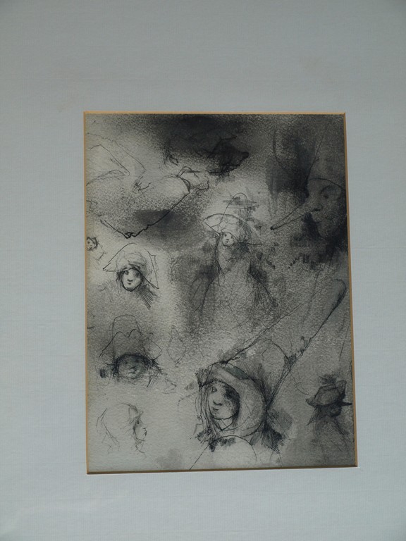 William D. Kuik / Dirkje Kuik : Tekening gewassen inkt - ingelijst – ca 1963 kopen? Bied vanaf 125!