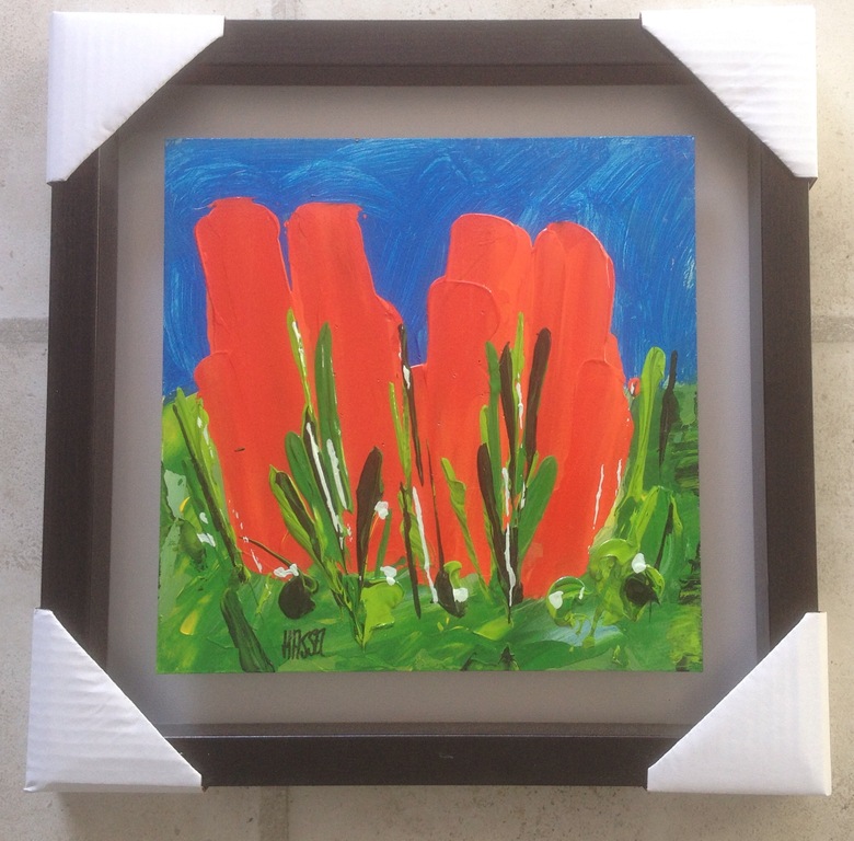 Ad van Hassel - Tulpenschilderij in baklijst (2) kopen? Bied vanaf 1!