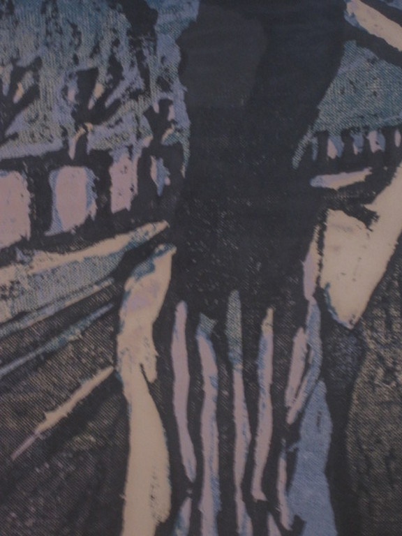 Verstilde figuratie Houtsnede 18/30 van Amsterdamse Graficus Flip van der Burgt  kopen? Bied vanaf 1!