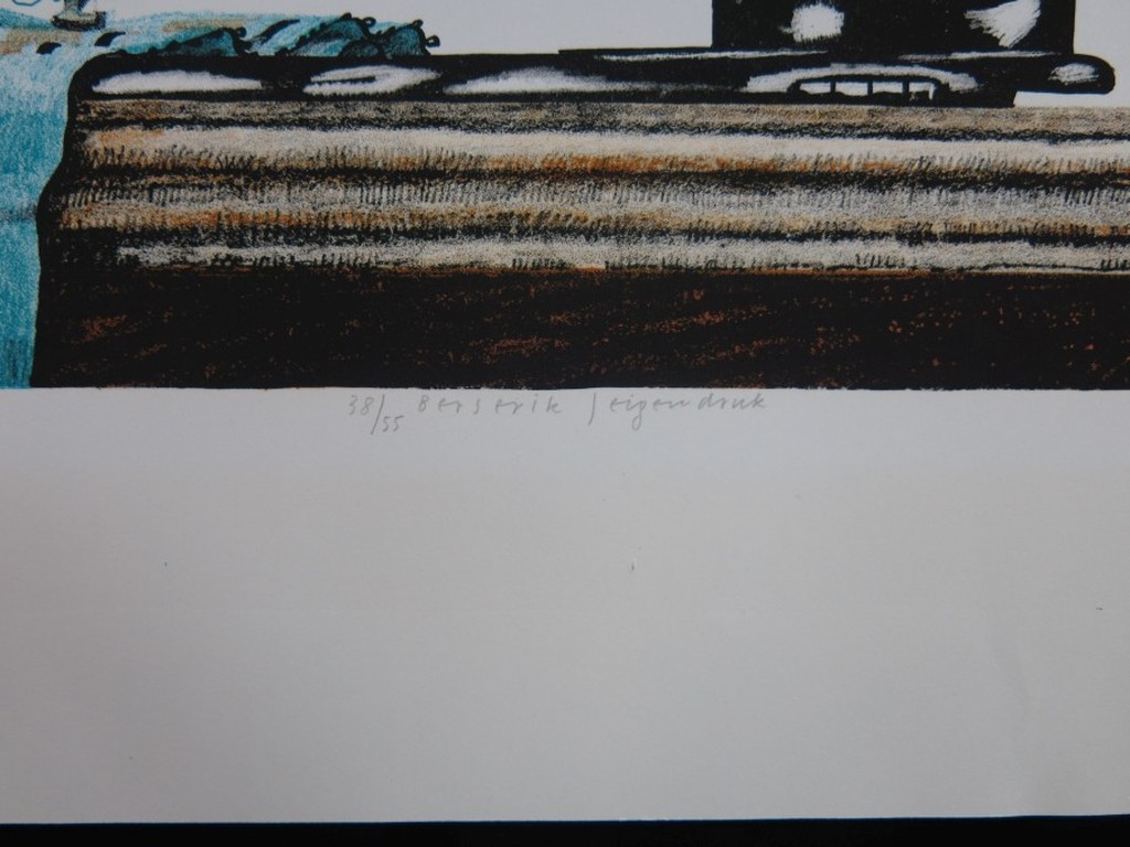 Herman Berserik. -Naaimachine-  Kleurenlitho 1976. Eigen druk. kopen? Bied vanaf 165!