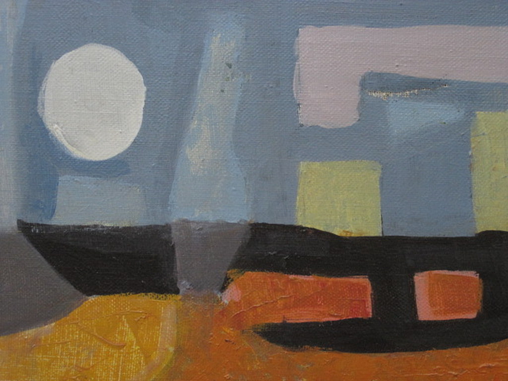 Geometrische abstractie van Juul Neumann (1919-1997) "landschap met netten" 1970 kopen? Bied vanaf 1!