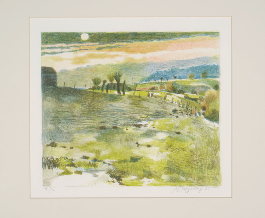 Nicolaas Wijnberg: Litho, Landschap V - Ingelijst kopen? Bied vanaf 40!