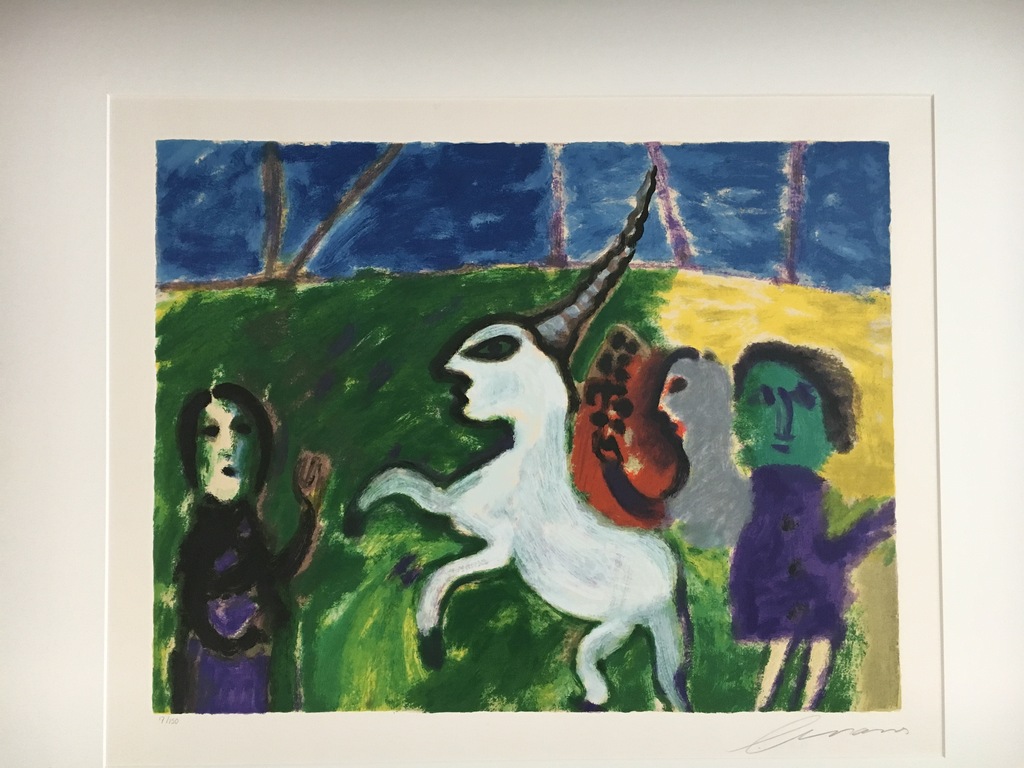 Eugene Brands, zeefdruk, "de eenhoorn" verkocht voor € 275!