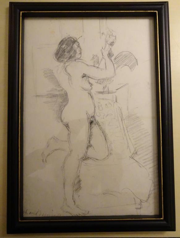 Johan Buning, houtskooltekening,,staand naakt kopen? Bied vanaf 1!