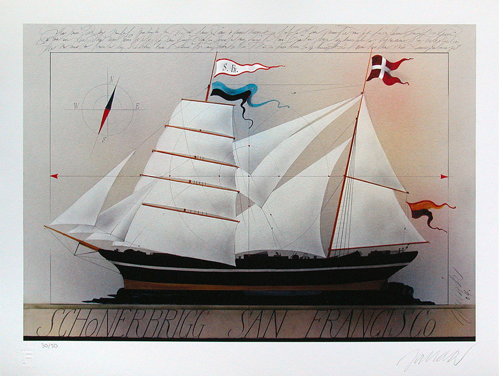 Alois Janak, ‘Schonerbrigg San Francisco’, handgesigneerd, ed. 50 kopen? Bied vanaf 125!