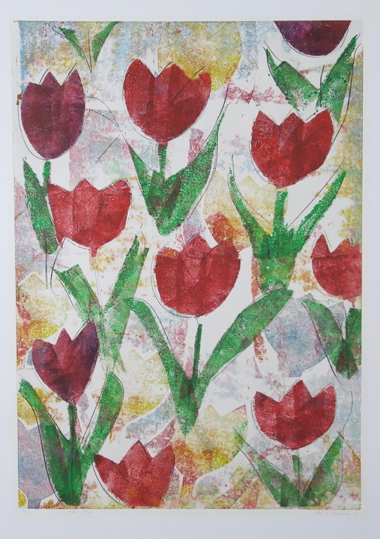 Lia van Leeuwen: Ets, Rode tulpen  kopen? Bied vanaf 1!