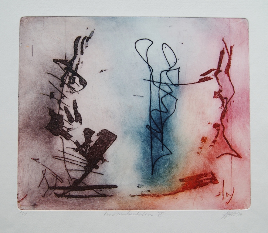 Ad Arma kleuren ets 'Droombeelden V' - 1993 - oplage 1/5. verkocht voor € 75!