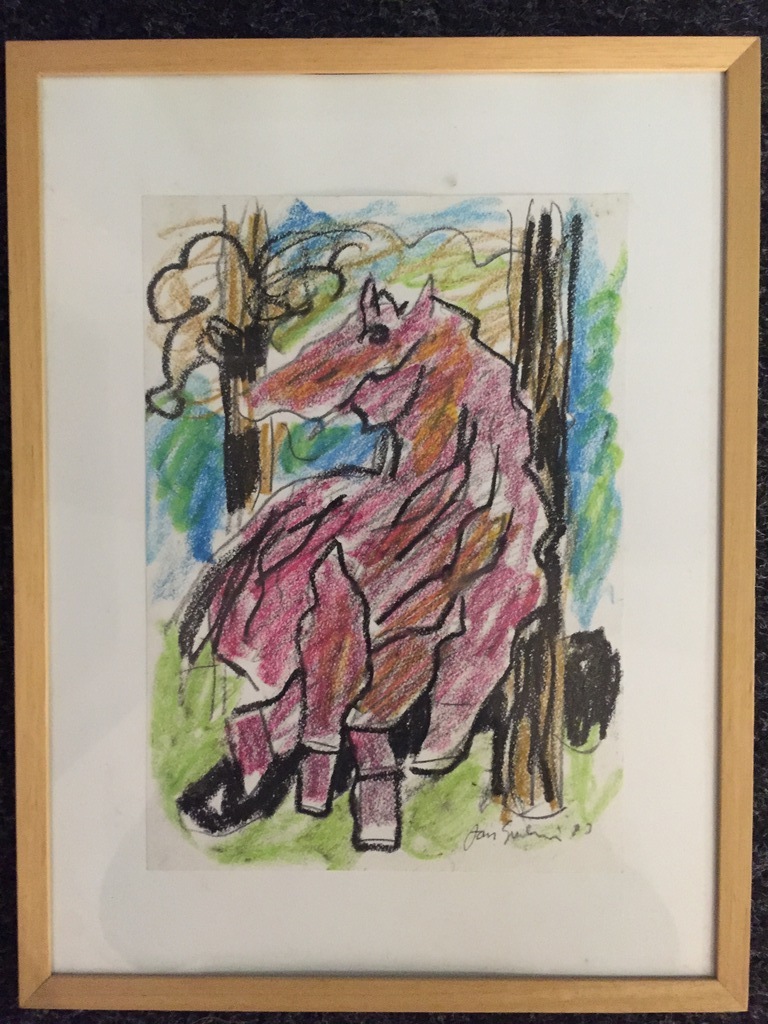JAN SIERHUIS, originele krijt/wasco tekening. kopen? Bied vanaf 1!