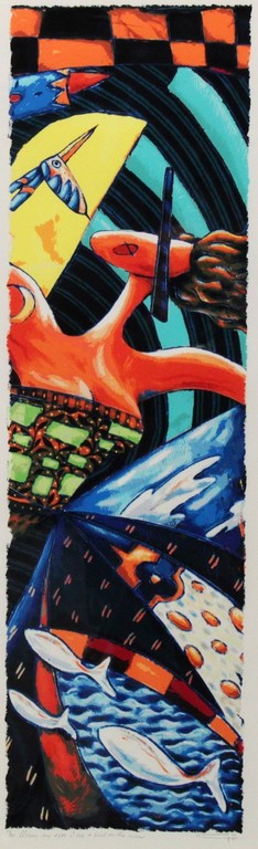 WIM HEESAKKERS.  CLOSING MY EYES, I SEE A BIRD ON THE MOON.  Mooie  Piezogravure kopen? Bied vanaf 110!