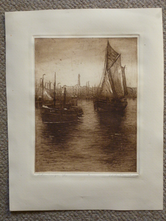 Joh. de Burck - ets - Haven van Scheveningen kopen? Bied vanaf 25!