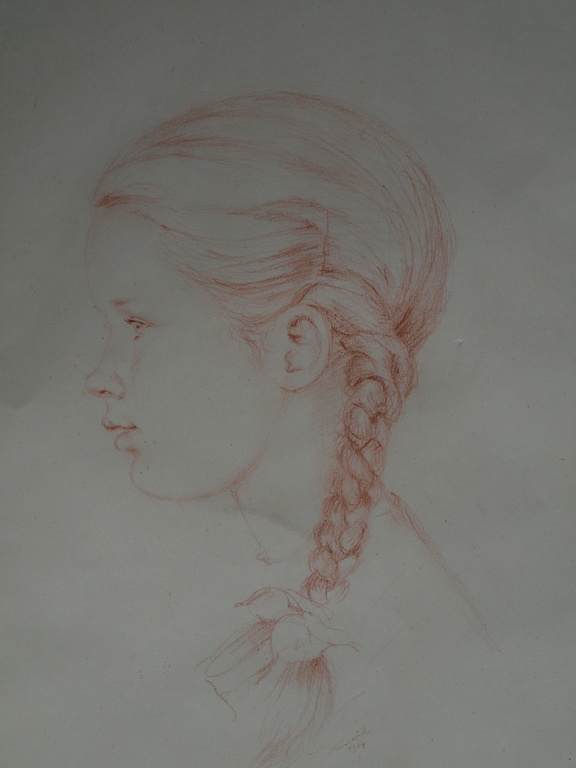 Onbekend : Tekening , Meisje - gesigneerd - 1904  kopen? Bied vanaf 1!