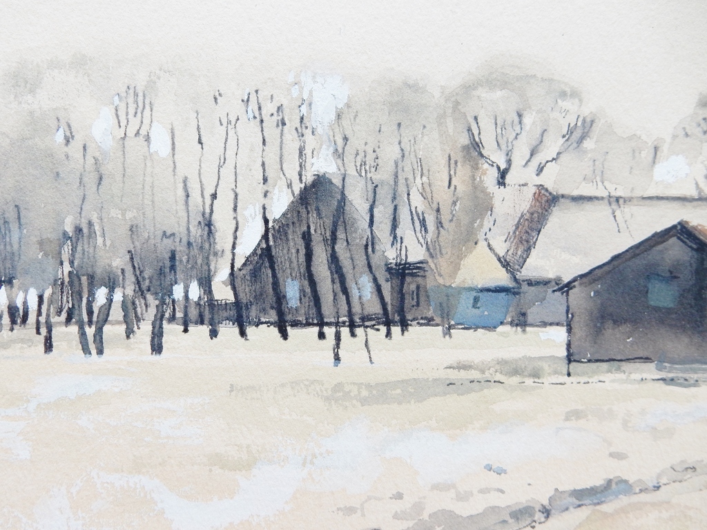 Norman Perryman (1933) - Aquarel landschap - 1965 kopen? Bied vanaf 75!