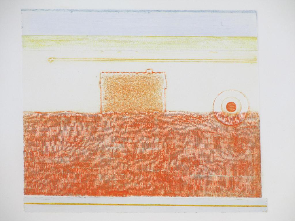 Eduard Flor, Compositie in Oranje/Geel, Kleurets verkocht voor € 55!