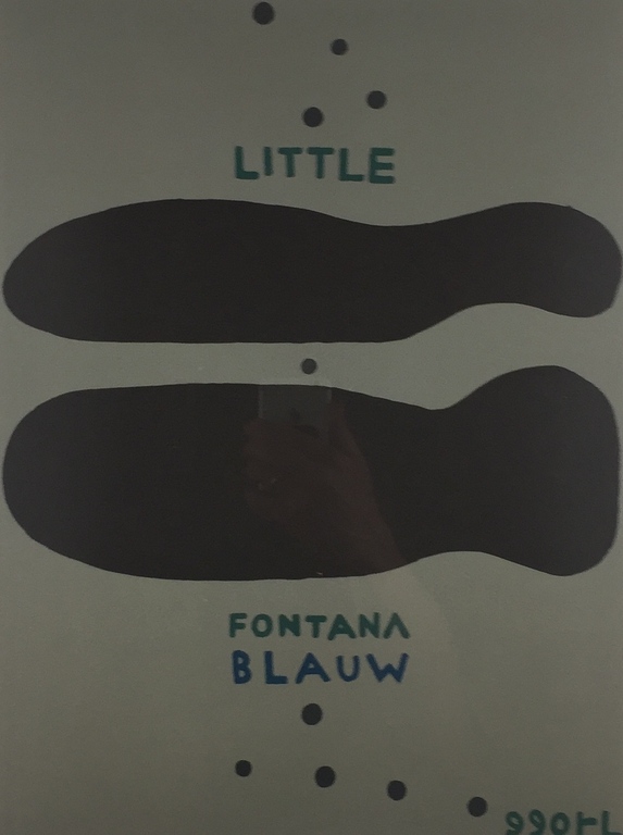 Reinier Lucassen, zeefdruk, 'Little Fontana blauw II', 1991 (INGELIJST) verkocht voor € 179!