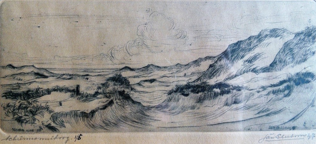 ingelijste ets van Jan Sleeboom  Schiermonnikoog kopen? Bied vanaf 25!