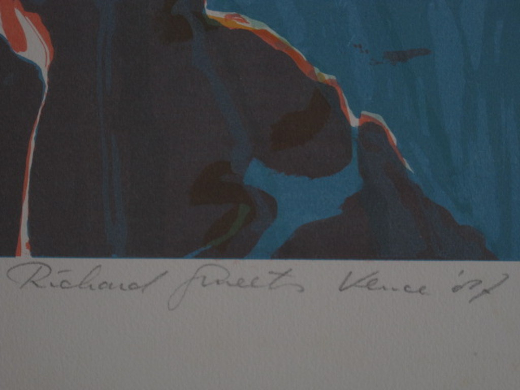 Grote 1987 abstract figuratieve gesigneerde Litho "I" Richard Smeets (1955)  kopen? Bied vanaf 1!