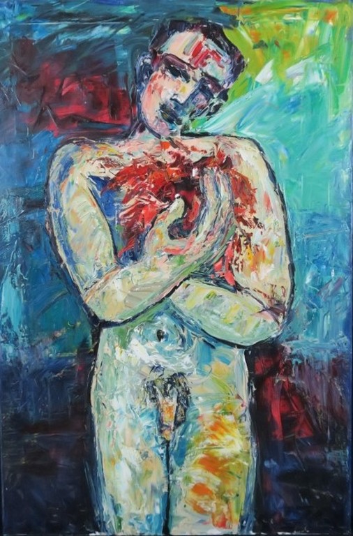 Franca Muller Jabusch: Olieverf op doek, A men's heart (Groot) kopen? Bied vanaf 120!