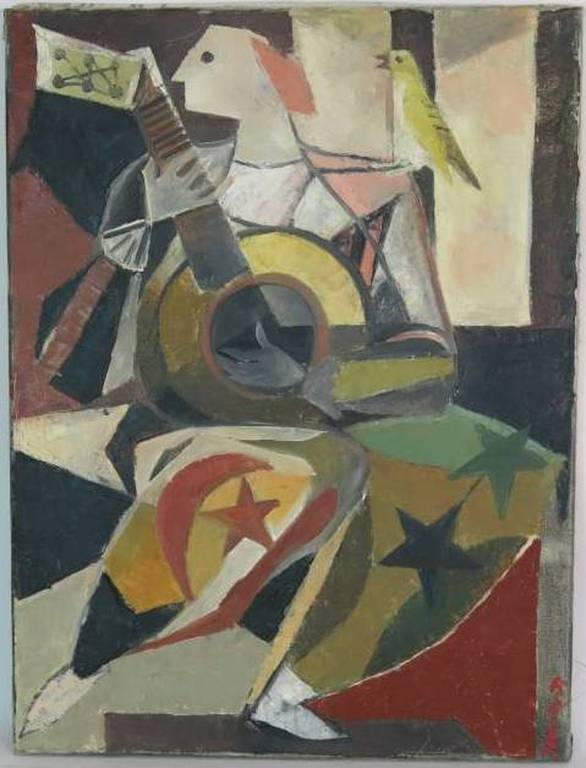 Jaap Bouhuys: Olie op doek, Pierrot (klein) kopen? Bied vanaf 400!