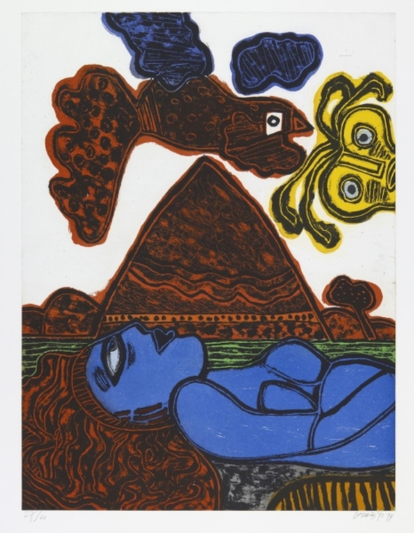 Corneille: Ets en Aquatint, Hoggar en fete (Zeer Groot!) kopen? Bied vanaf 600!