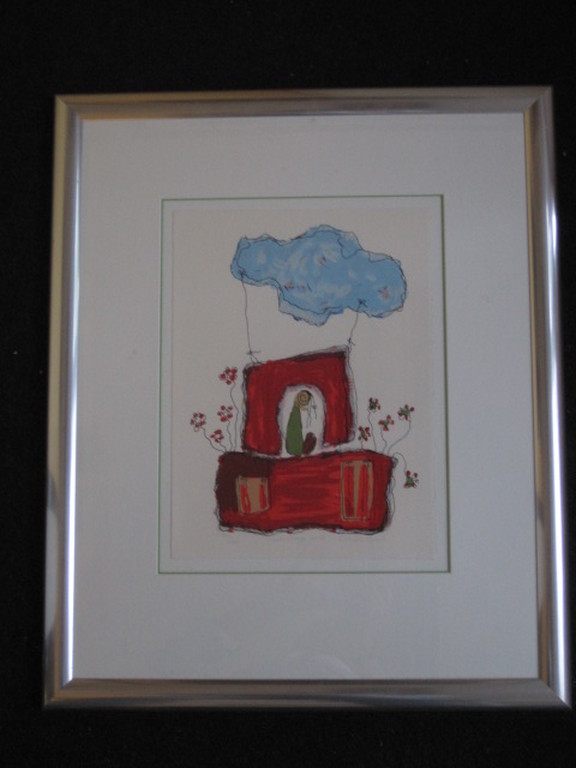 Lyrische Abstractie van Geke uit den Bosch (1965-) Litho "een hapje Wolk" gesign kopen? Bied vanaf 1!