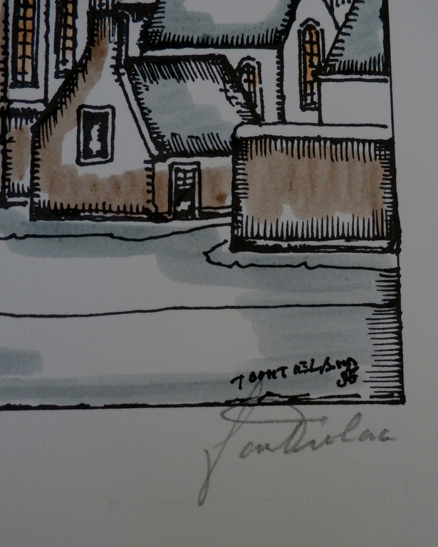 Toon Tieland - Handingekleurde litho: Zalig Kerstfeest Gezond 1988 - 1987 kopen? Bied vanaf 75!