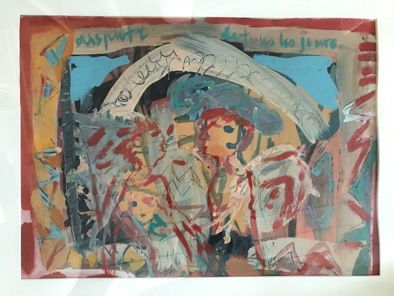 Dominique Chan Olieverf op papier. Titel: Du Jours kopen? Bied vanaf 1!