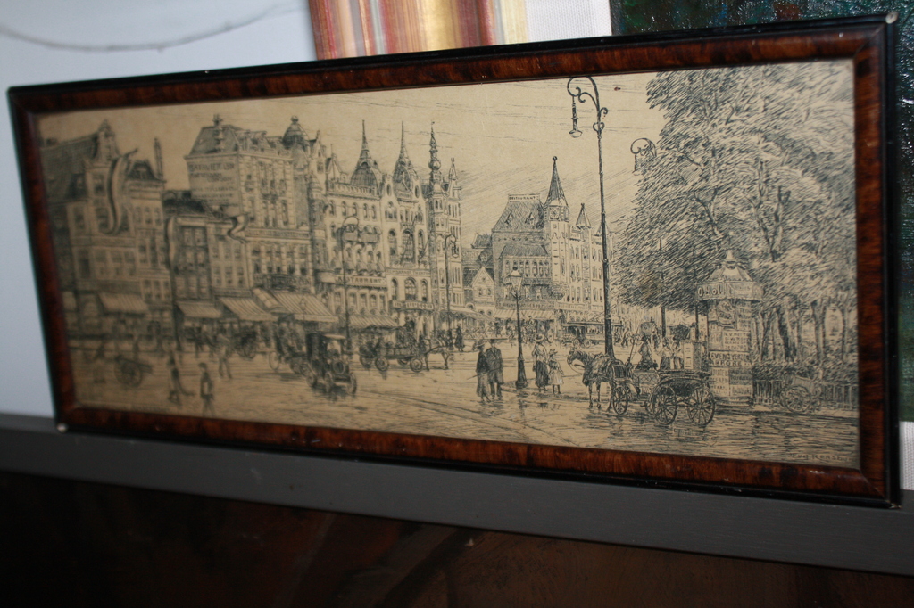 Rembrandts plein Amsterdam van Eug Rensburg kopen? Bied vanaf 35!