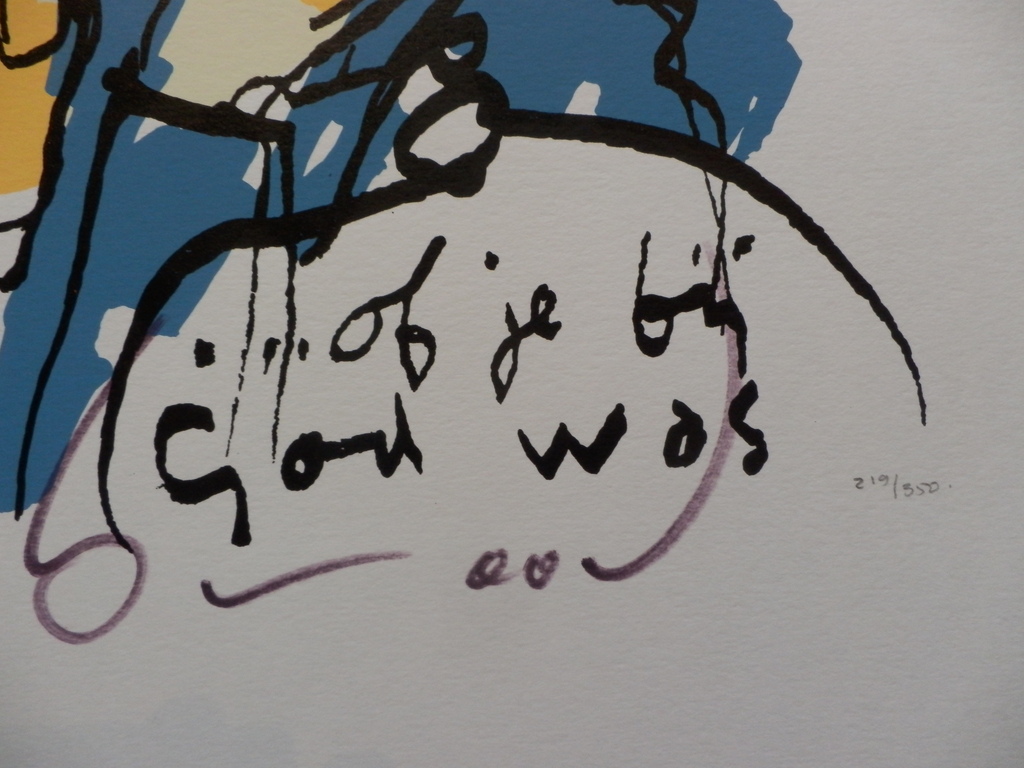 HERMAN BROOD  HANDGESIGNEERDE En Gelimiteerde ZEEFDRUK  OF JE BIJ GOD WAS kopen? Bied vanaf 125!